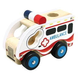 [84081] Dřevěné auto ambulance